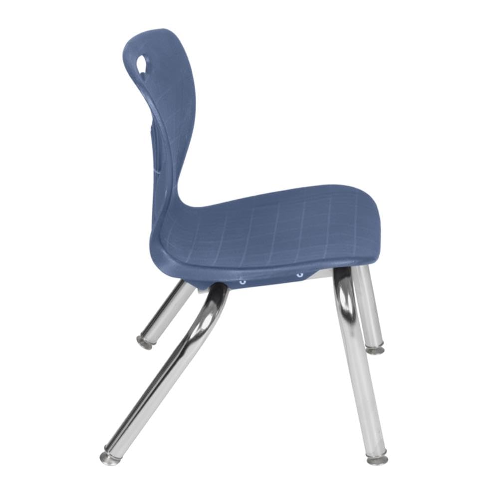 36" Square Mobile Table with 4 Blue Stack Chairs M3812