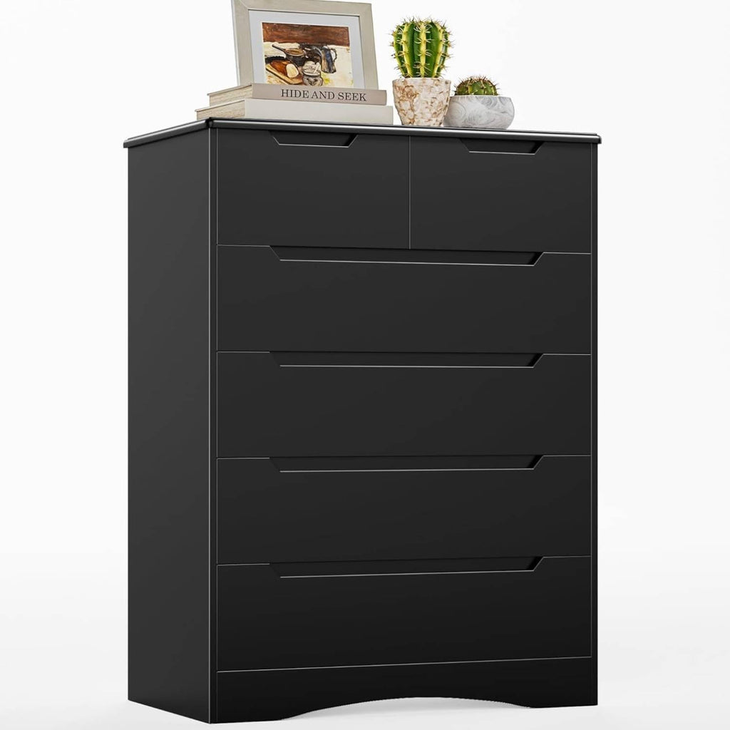 Black 6 Drawer Dresser Y6118