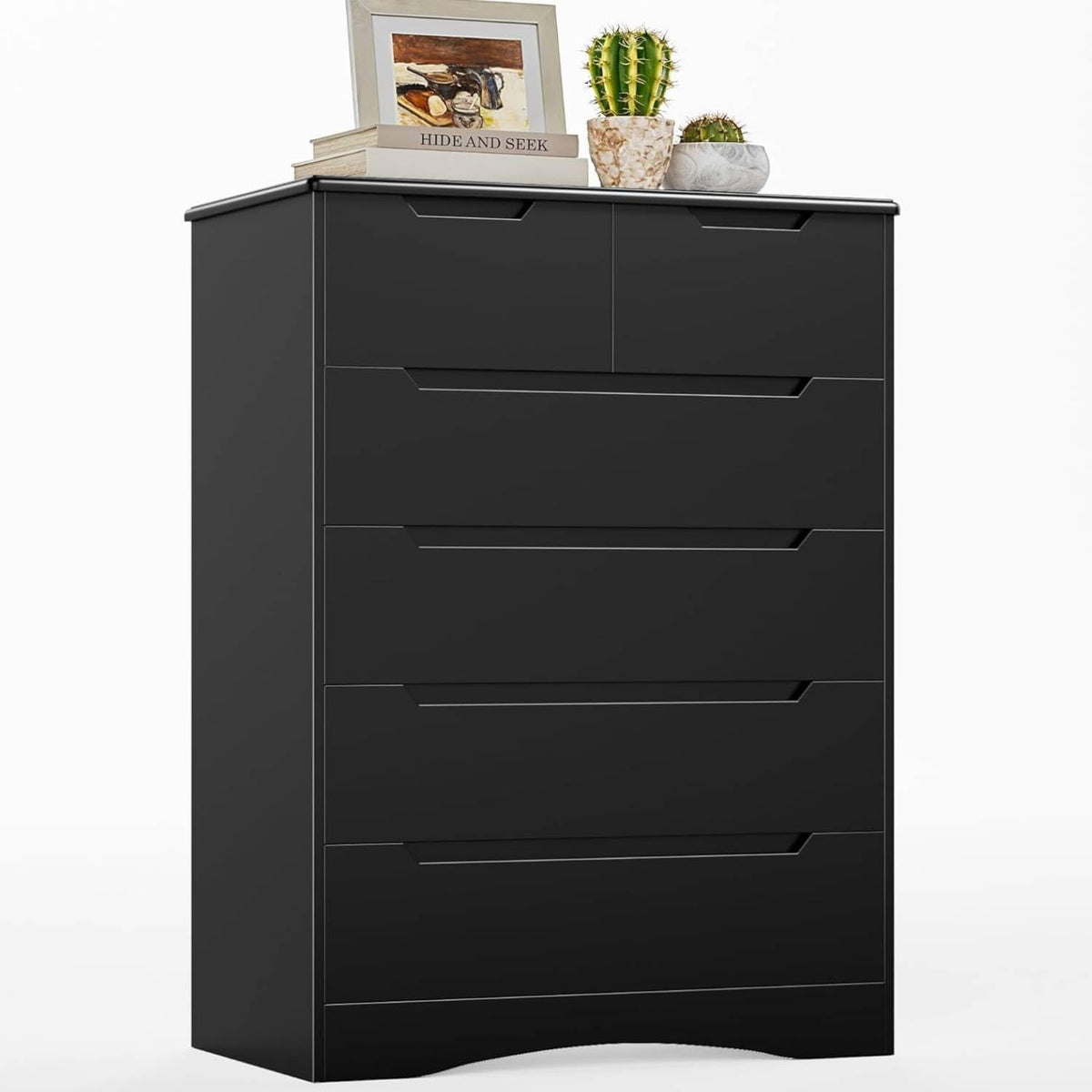 Black 6 Drawer Dresser Y6118