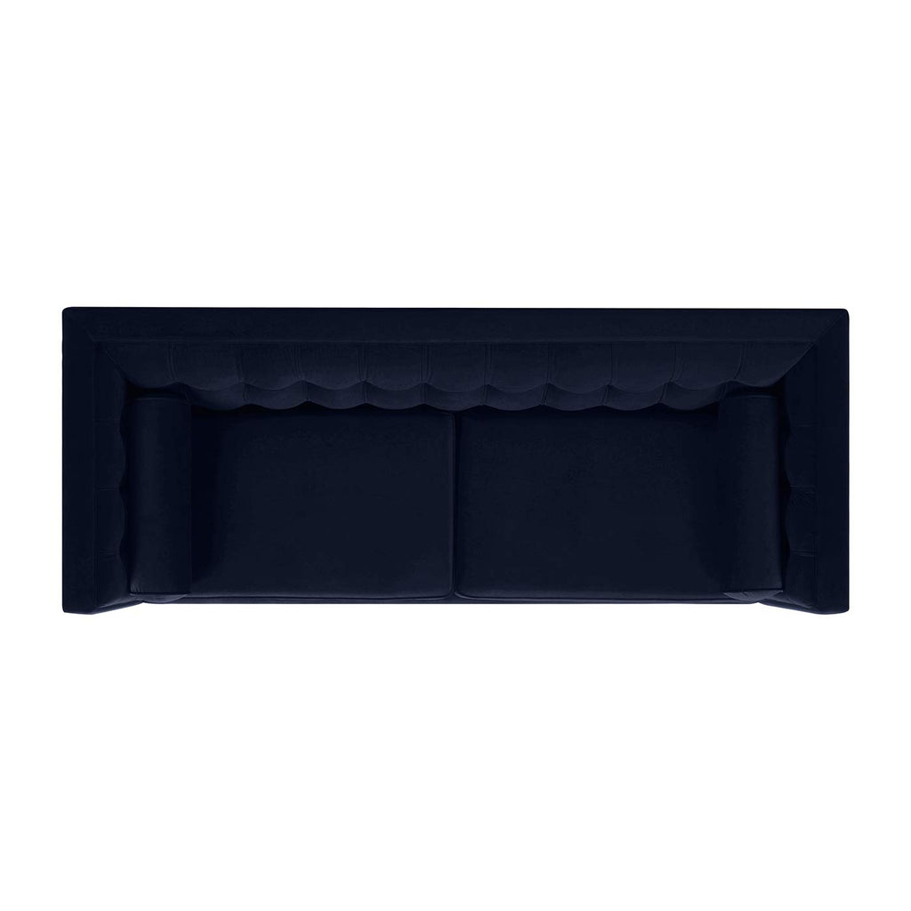 Dark Navy Blue Performance Velvet Tufted Sofa I873080