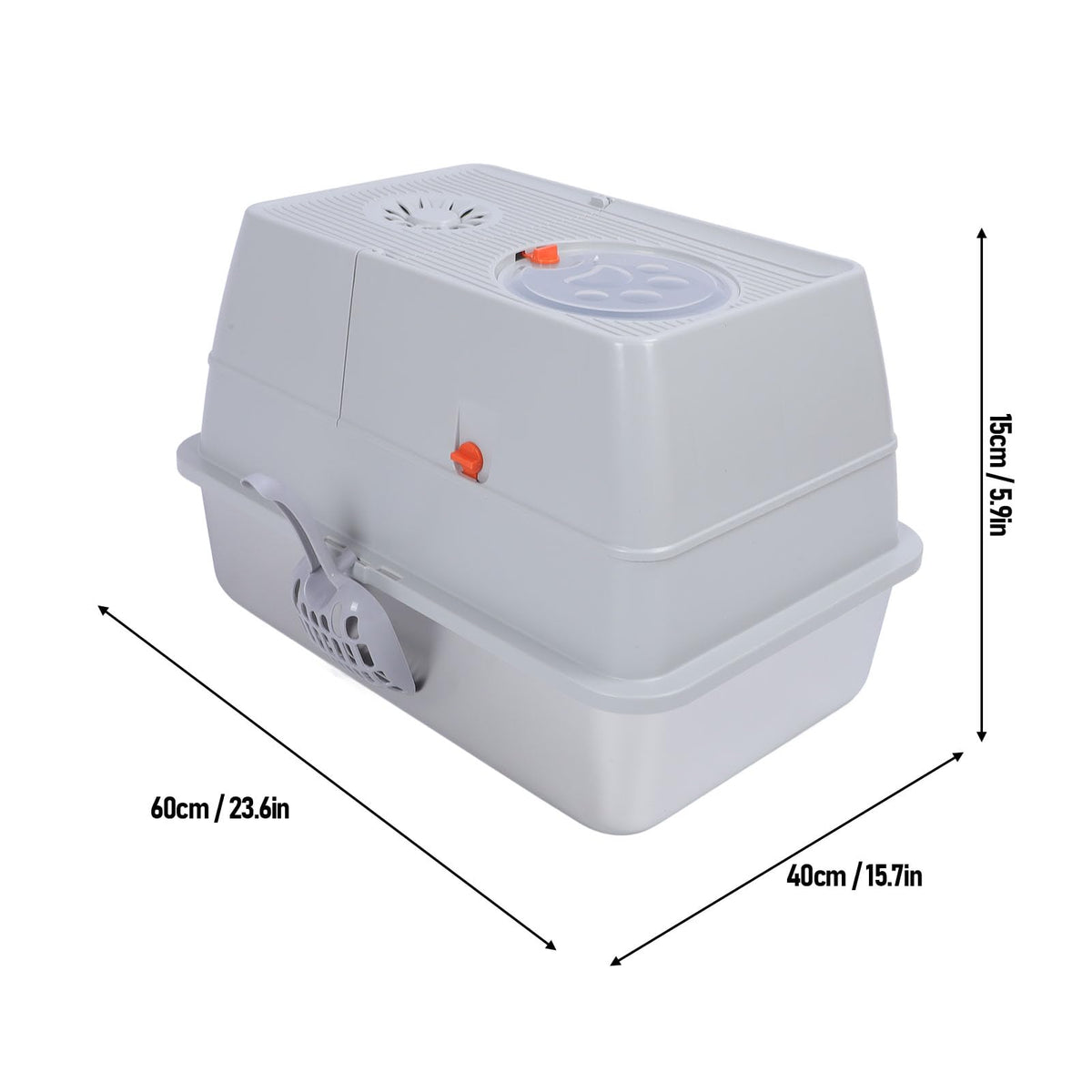 Enclosed Stainless Steel Extra Large Cat Litter Box J412