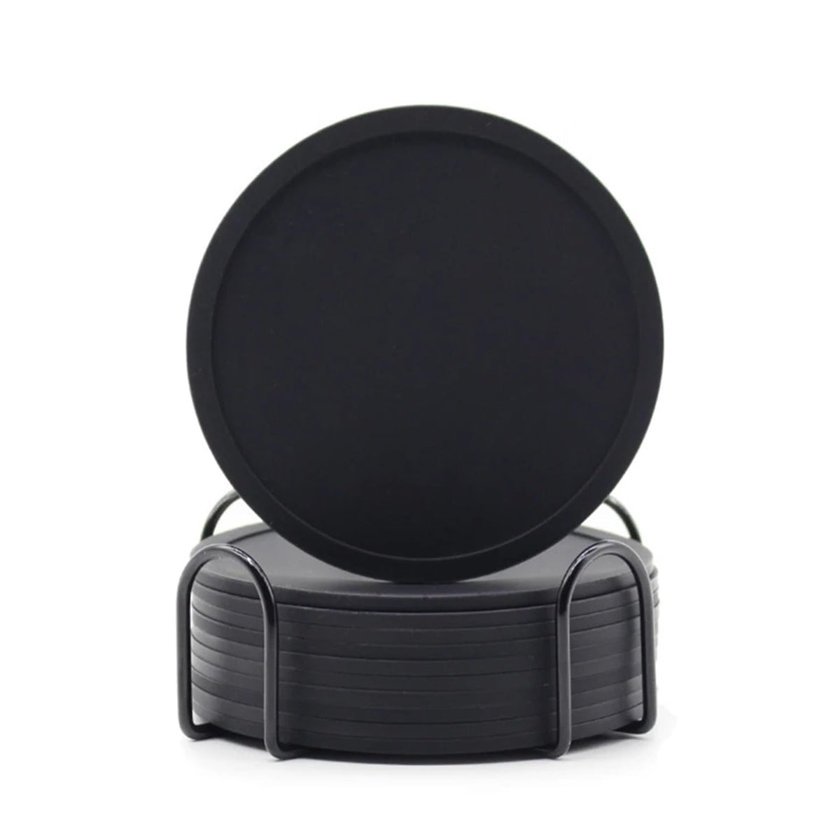 32 Pc Black Silicone Coasters B346368