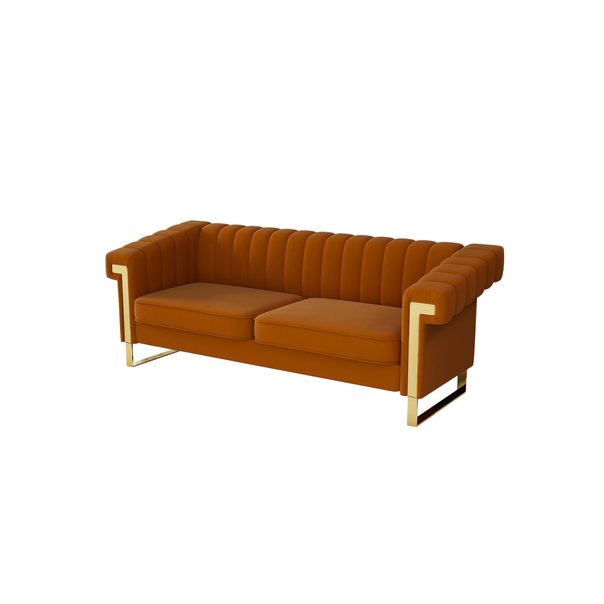 Channel Tufted Velvet Sofa J670394