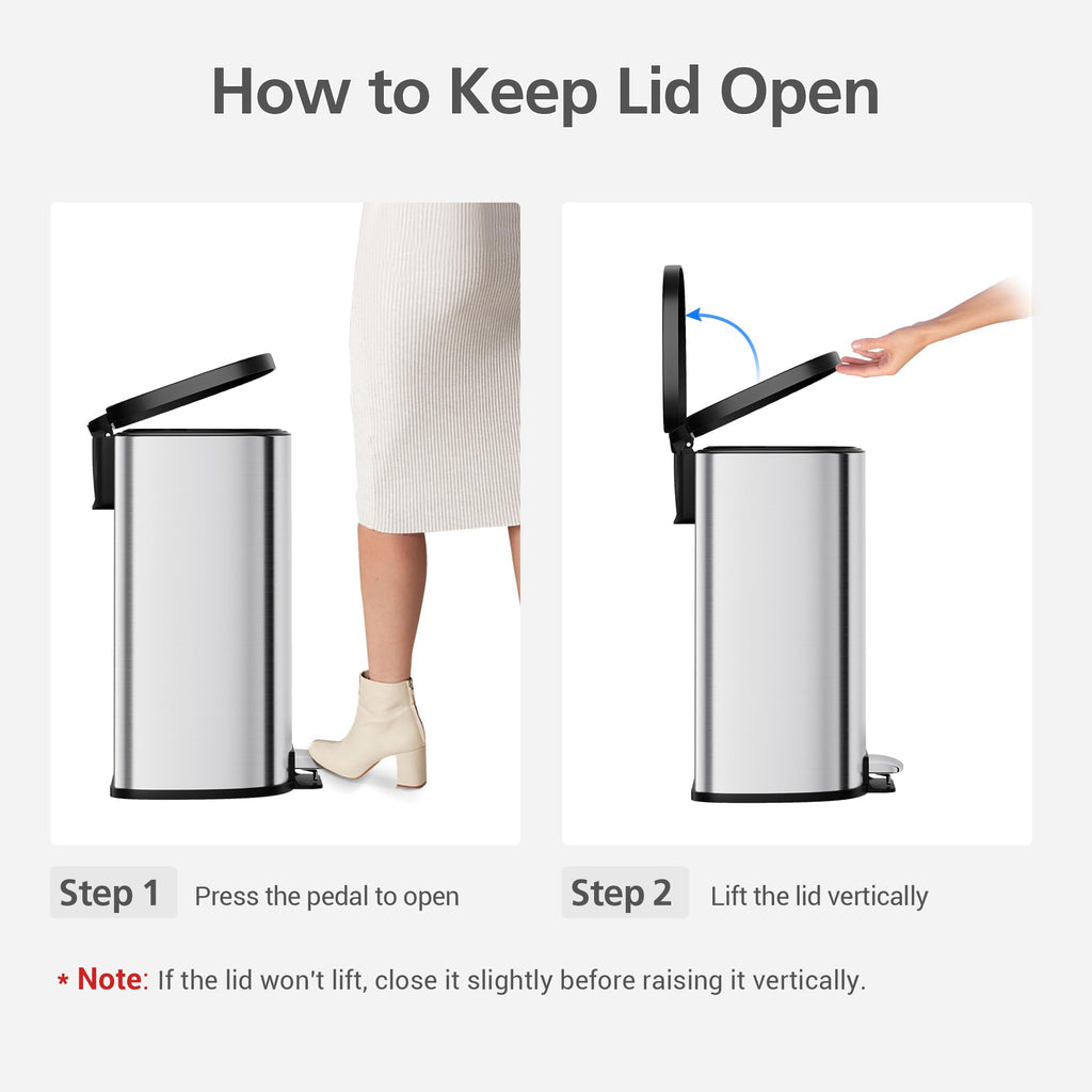 50L Stainless Steel Step-On Trash Can U742643