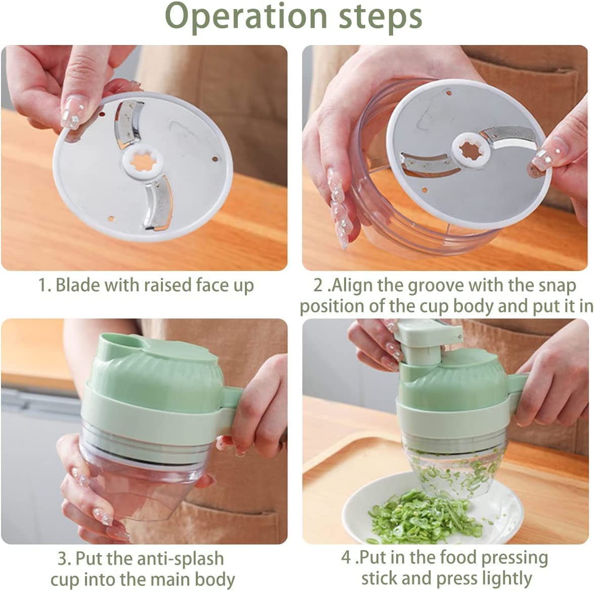 4 in 1 Portable Electric Vegetable Cutter Set O186936