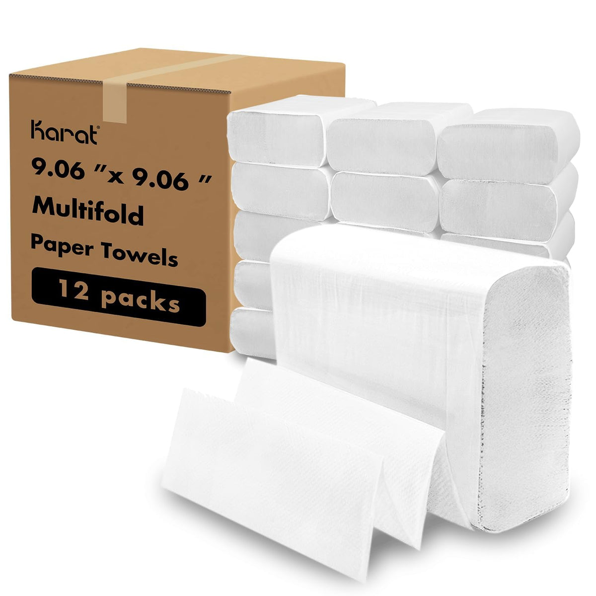 Multifold Paper Towels, Kraft, 334 Sheets X 12 Packs, Recycled Fibers S54169