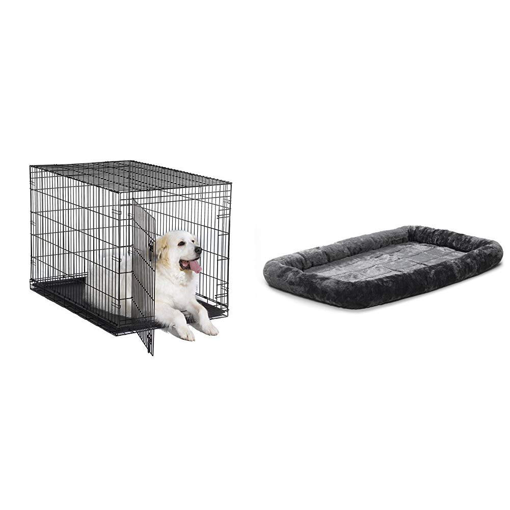 48" Folding Metal Dog Crate with Dog Crate Bed D861