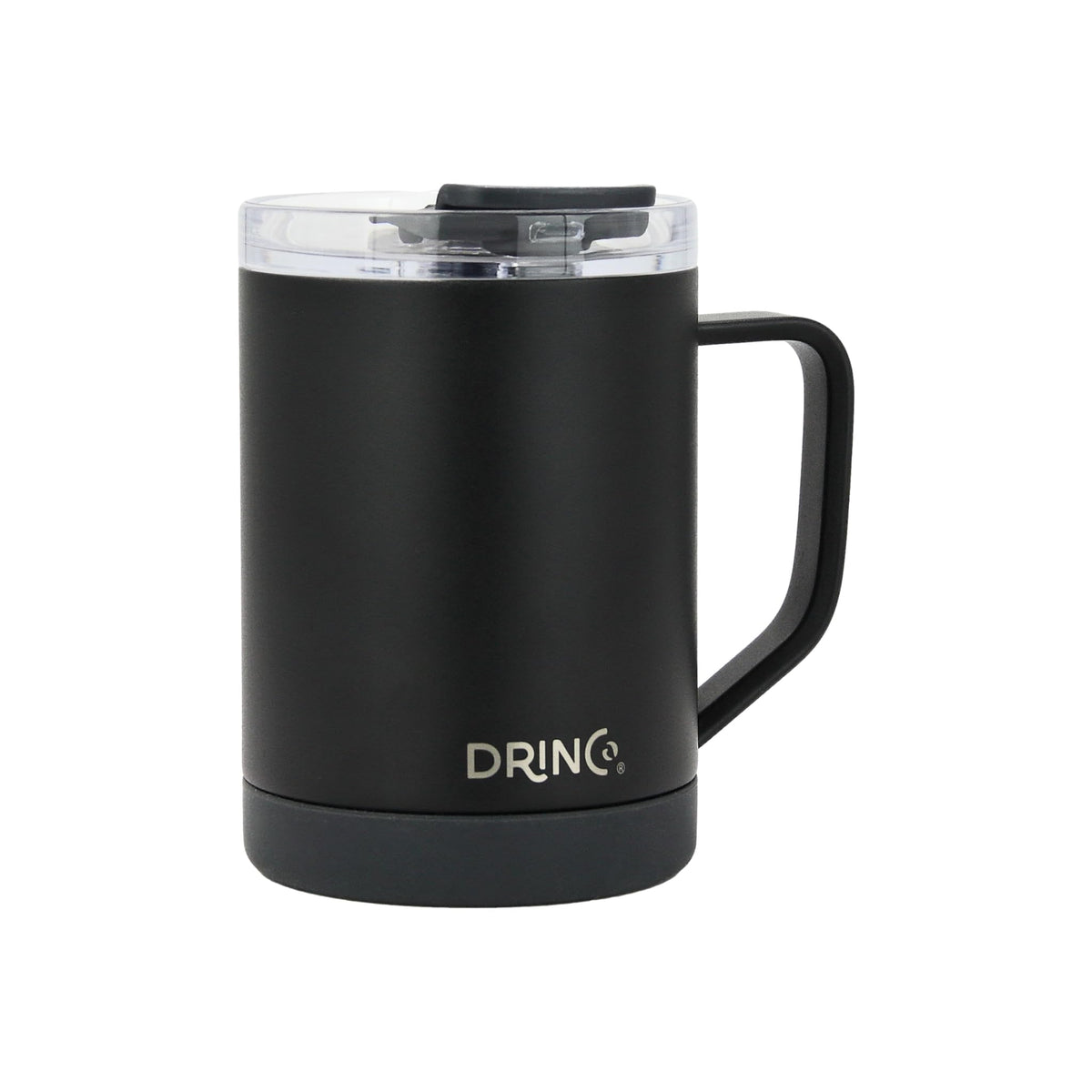 16 oz Black Vacuum Insulated Stainless Steel Travel Mug with Lid J69292
