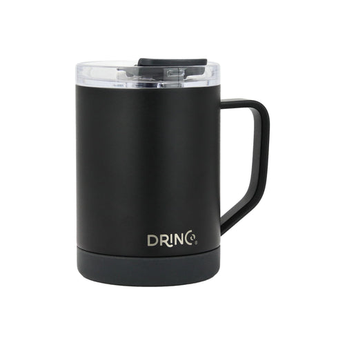 16 oz Black Vacuum Insulated Stainless Steel Travel Mug with Lid J69292