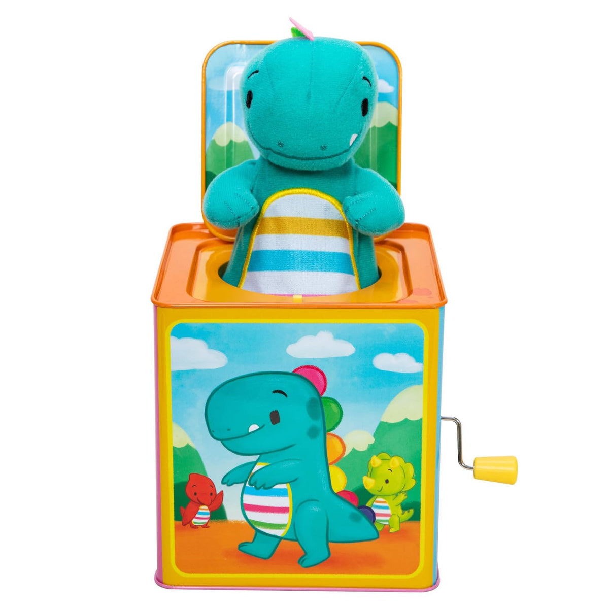 Baby Dino Jack in The Box Tin Musical Popping Toy A60910