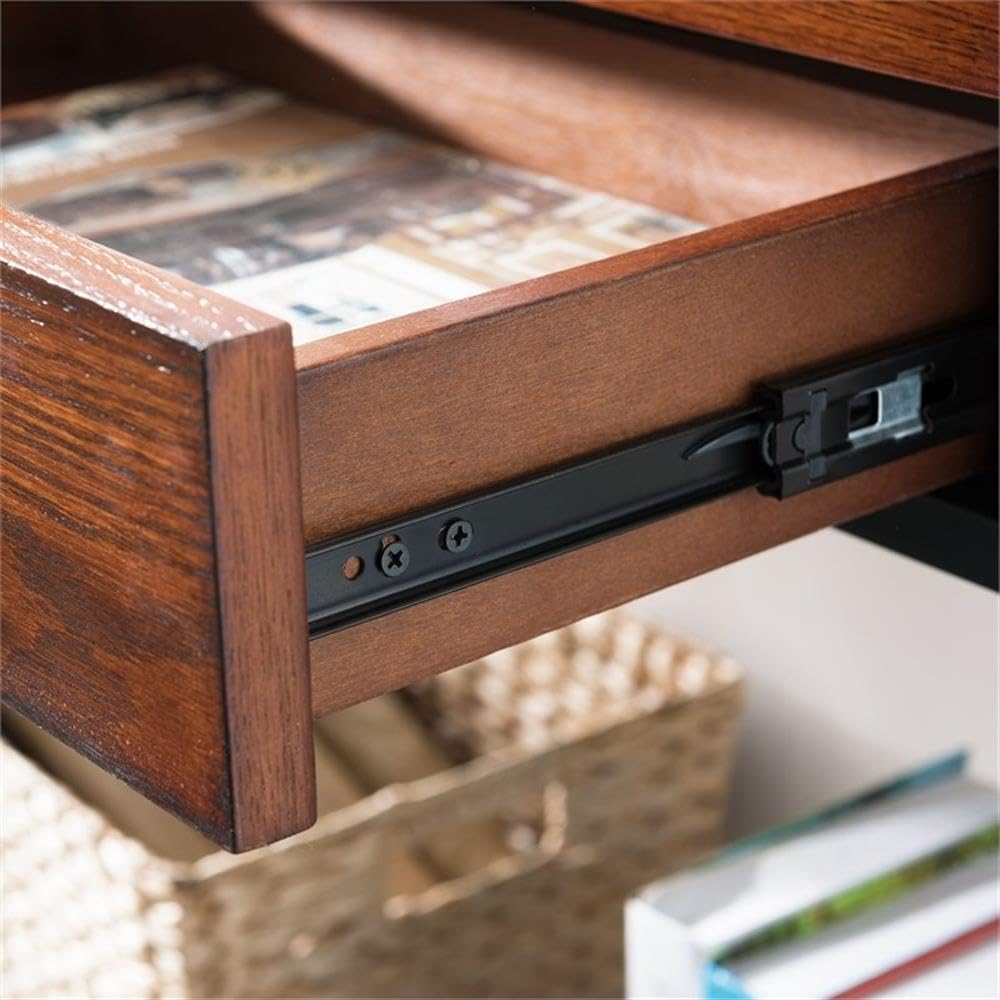 Industrial Wood Console Table with 2 Drawers and Storage Shelf Q154444
