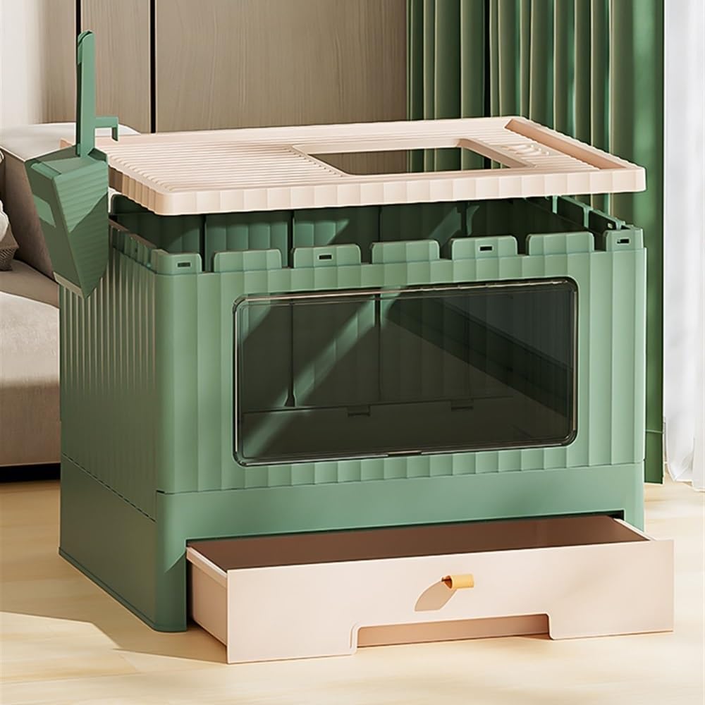 Foldable Cat Litter Box with Lid & Scoop Z7580
