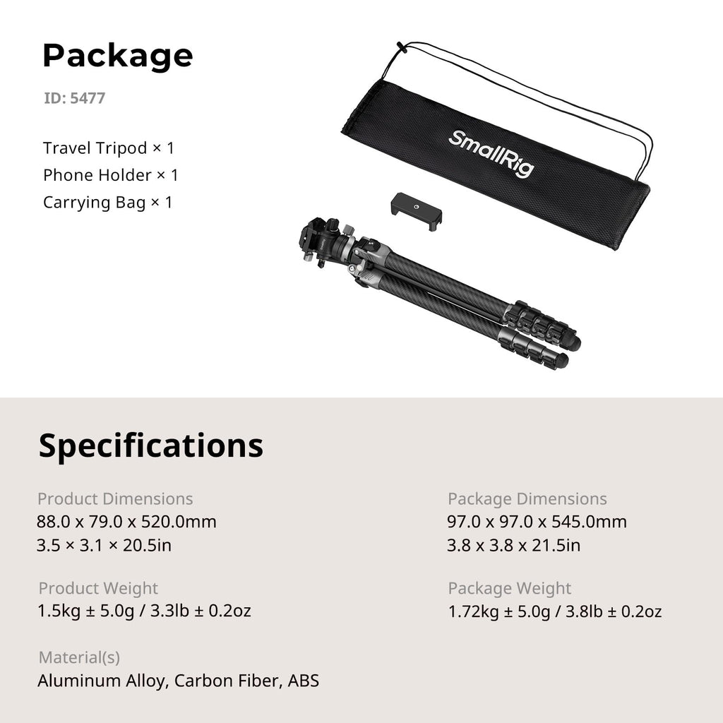 Carbon Fiber Video Tripod with Fluid Head W275539