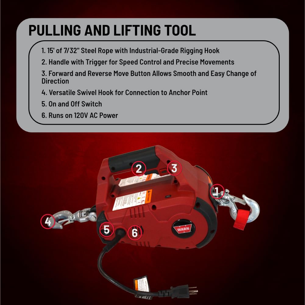 120V AC Electric Winch with 1/2 Ton Capacity W714