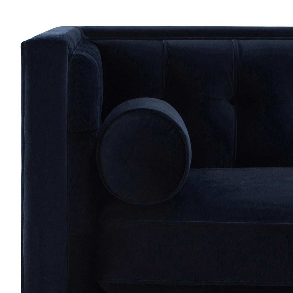 Dark Navy Blue Performance Velvet Tufted Sofa I873080