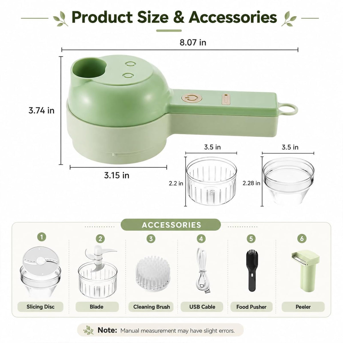 4 in 1 Rechargeable Electric Vegetable Chopper T8828