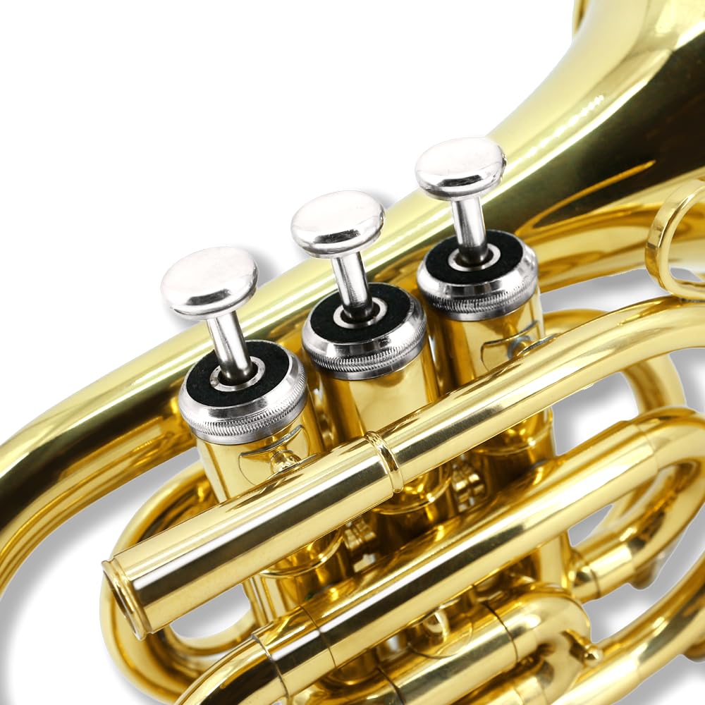 Bb Flat Brass Pocket Trumpet with 7C Mouthpiece Q525110