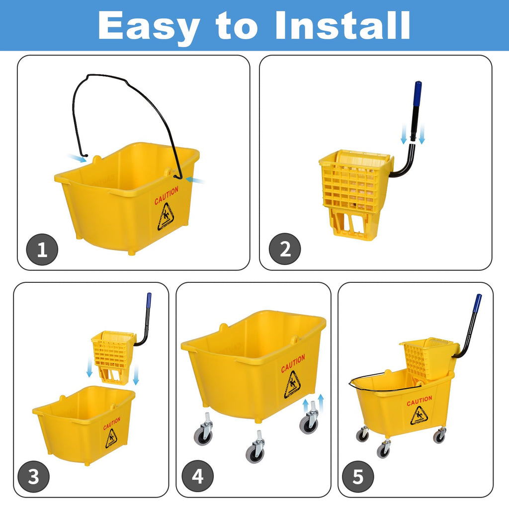 Commercial Mop Bucket on Wheels, 35-Quart C19745