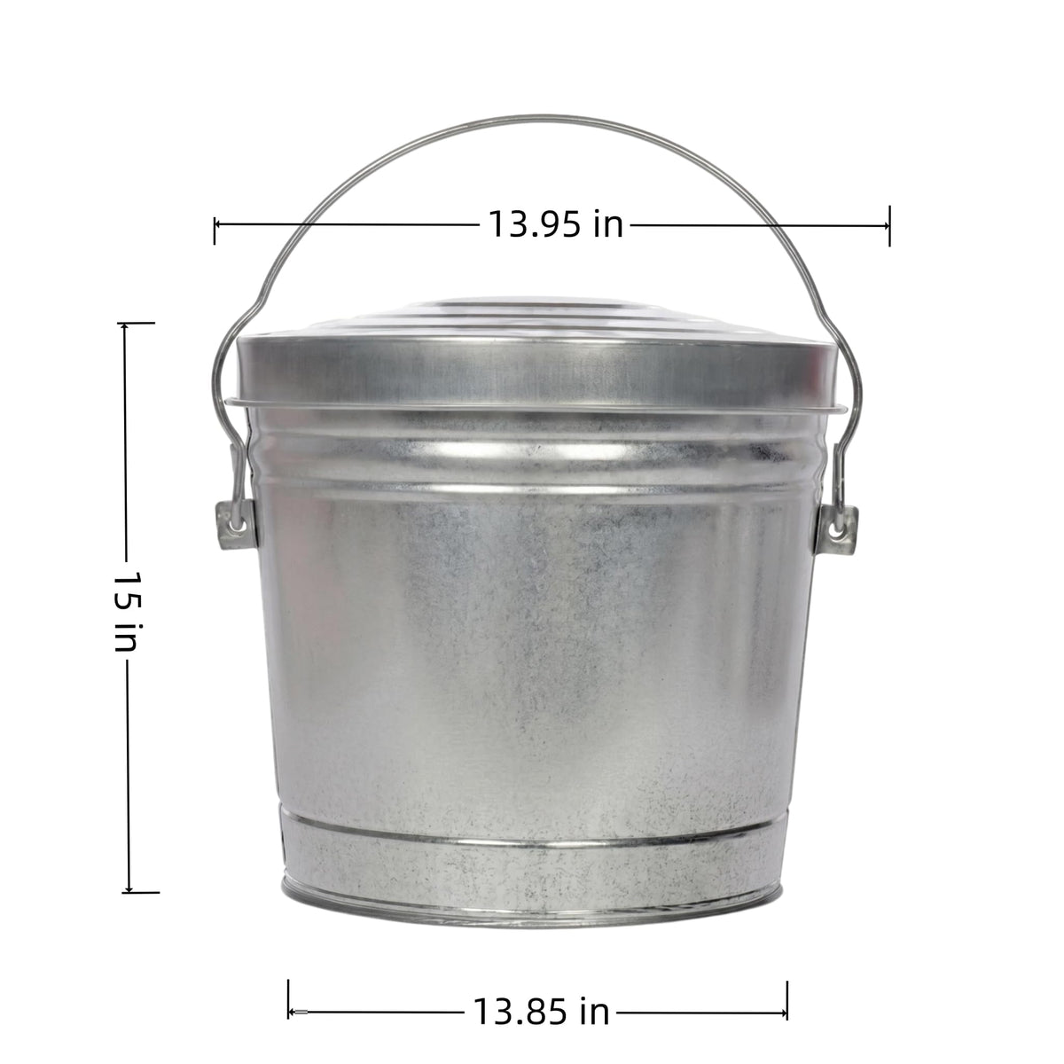 6 Gal Galvanized Steel Locking Lid Trash Can R3038