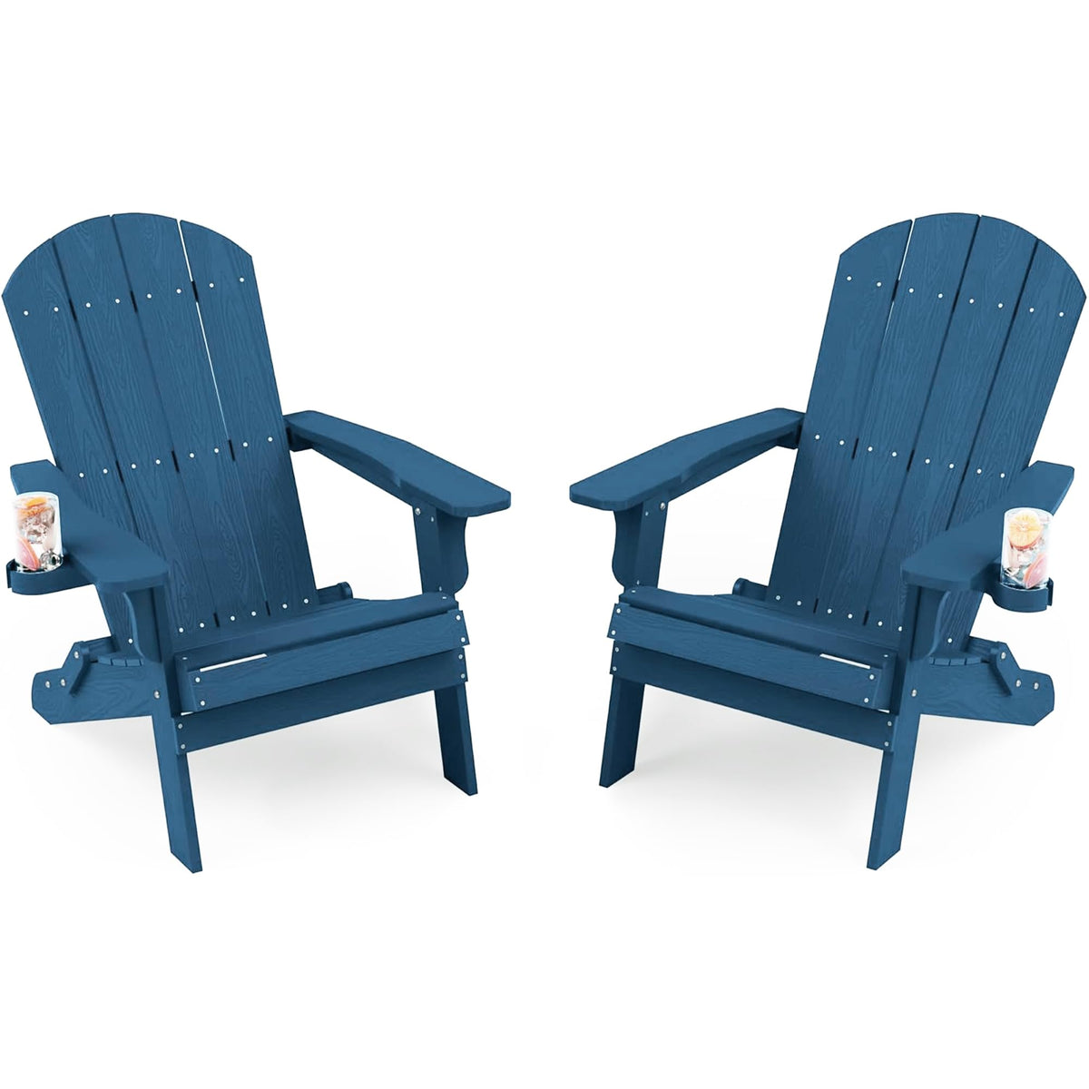 Oversized Plastic Adirondack Chair Set of 2 Navy Blue U144