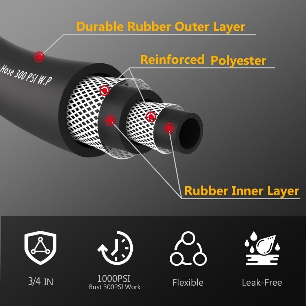 100FT Heavy Duty Rubber Garden Hose L917567