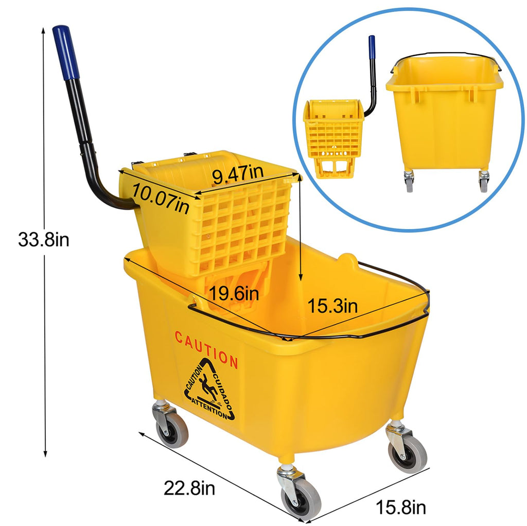Commercial Mop Bucket on Wheels, 35-Quart C19745