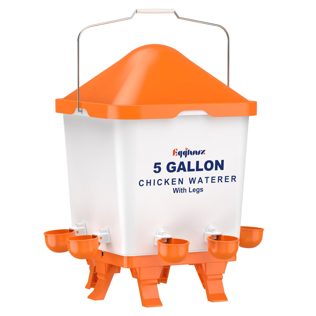5 Gallons Chicken Waterer Bucket with Cups and Adjustable Legs G827