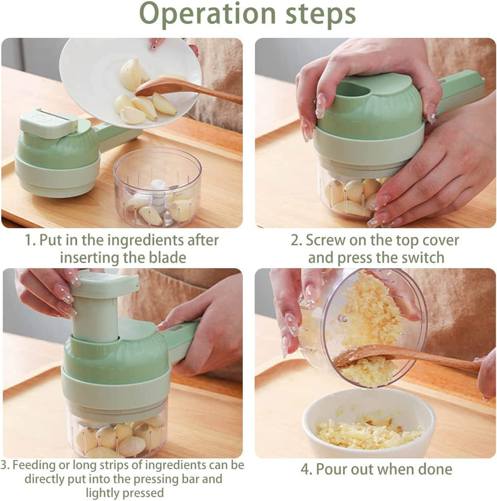 4 in 1 Portable Electric Vegetable Cutter Set O186936