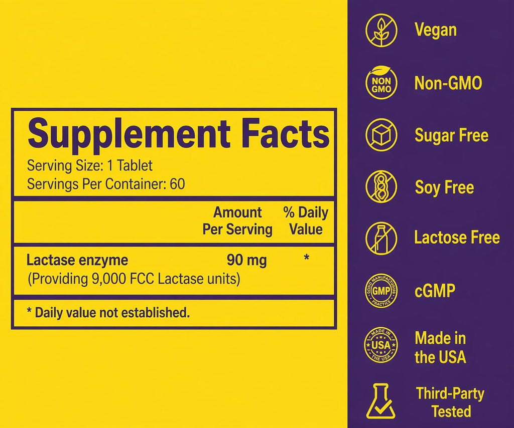 Lactase Enzyme Tablets 60 Tablets M5026