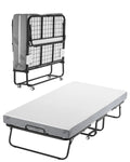 White Twin Size Folding Bed with 5 in Memory Foam Mattress K390