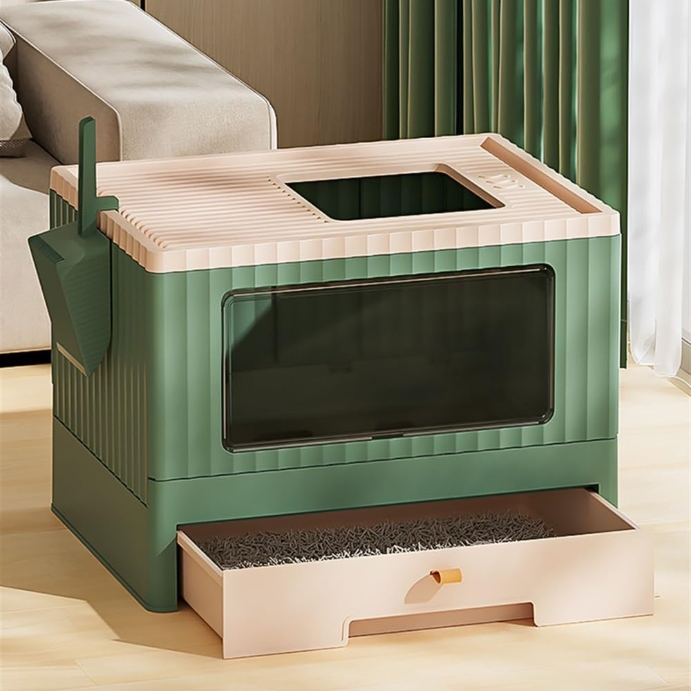 Foldable Cat Litter Box with Lid & Scoop Z7580