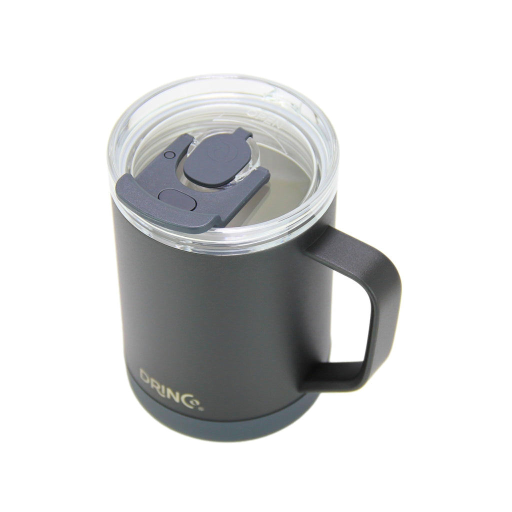 16 oz Black Vacuum Insulated Stainless Steel Travel Mug with Lid J69292