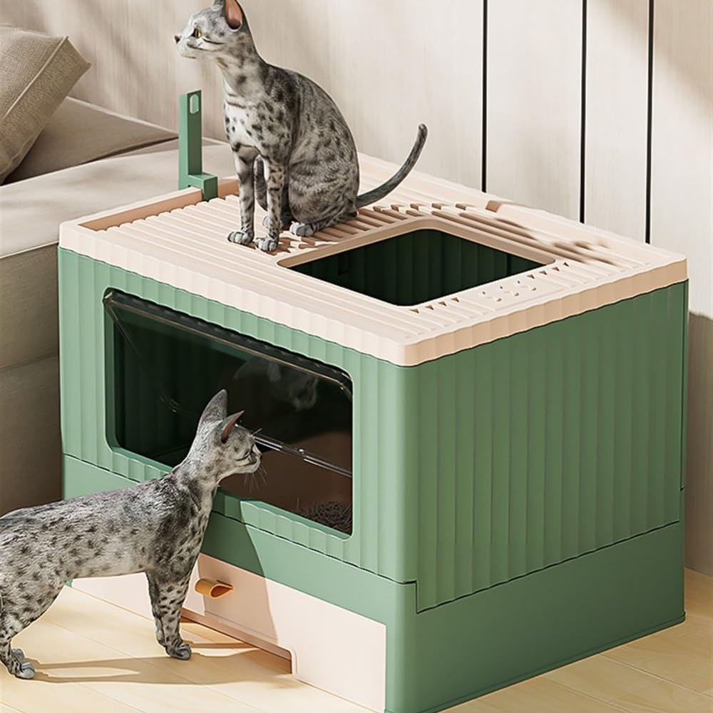 Foldable Cat Litter Box with Lid & Scoop Z7580