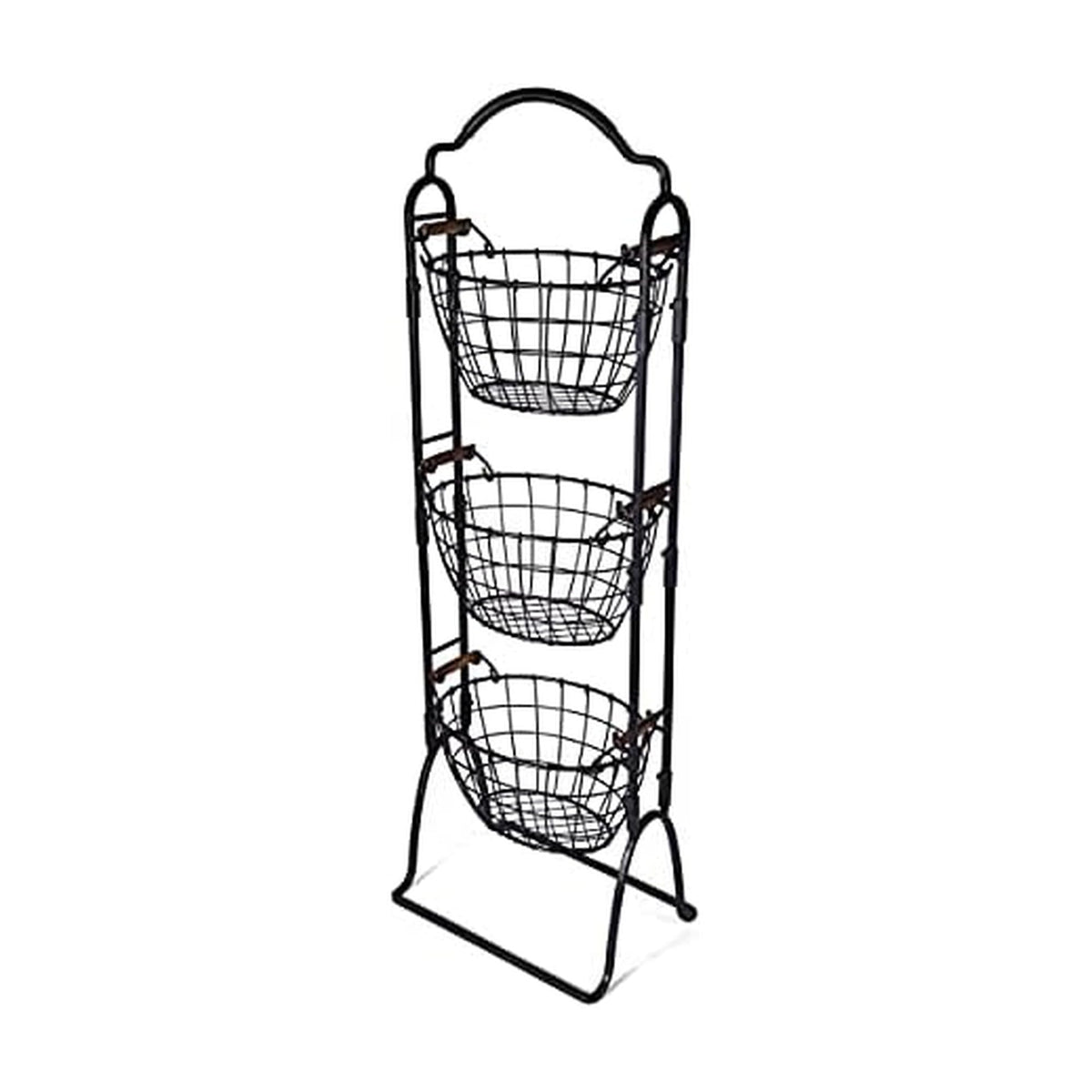 Adjustable 3-Tier Metal Floor Standing Storage Basket J241