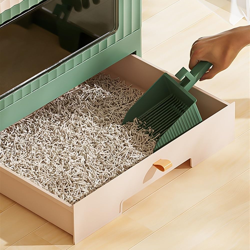 Foldable Cat Litter Box with Lid & Scoop Z7580