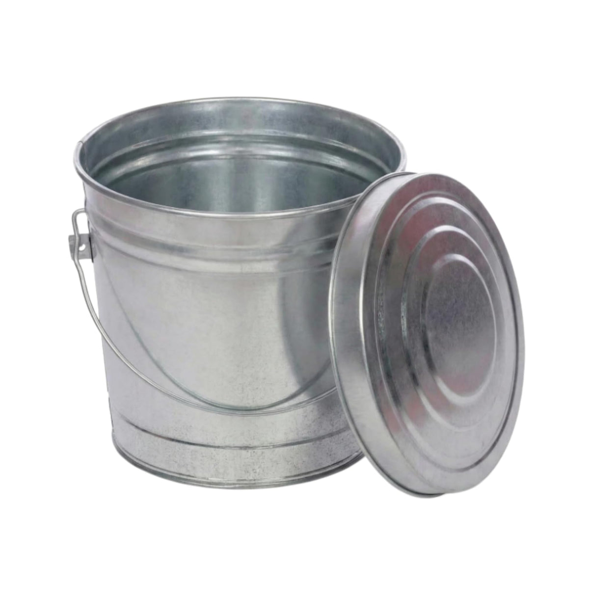 6 Gal Galvanized Steel Locking Lid Trash Can R3038