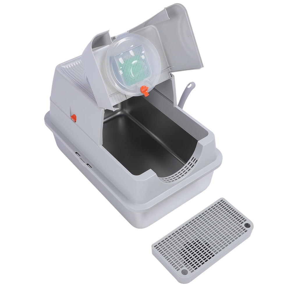Enclosed Stainless Steel Extra Large Cat Litter Box J412
