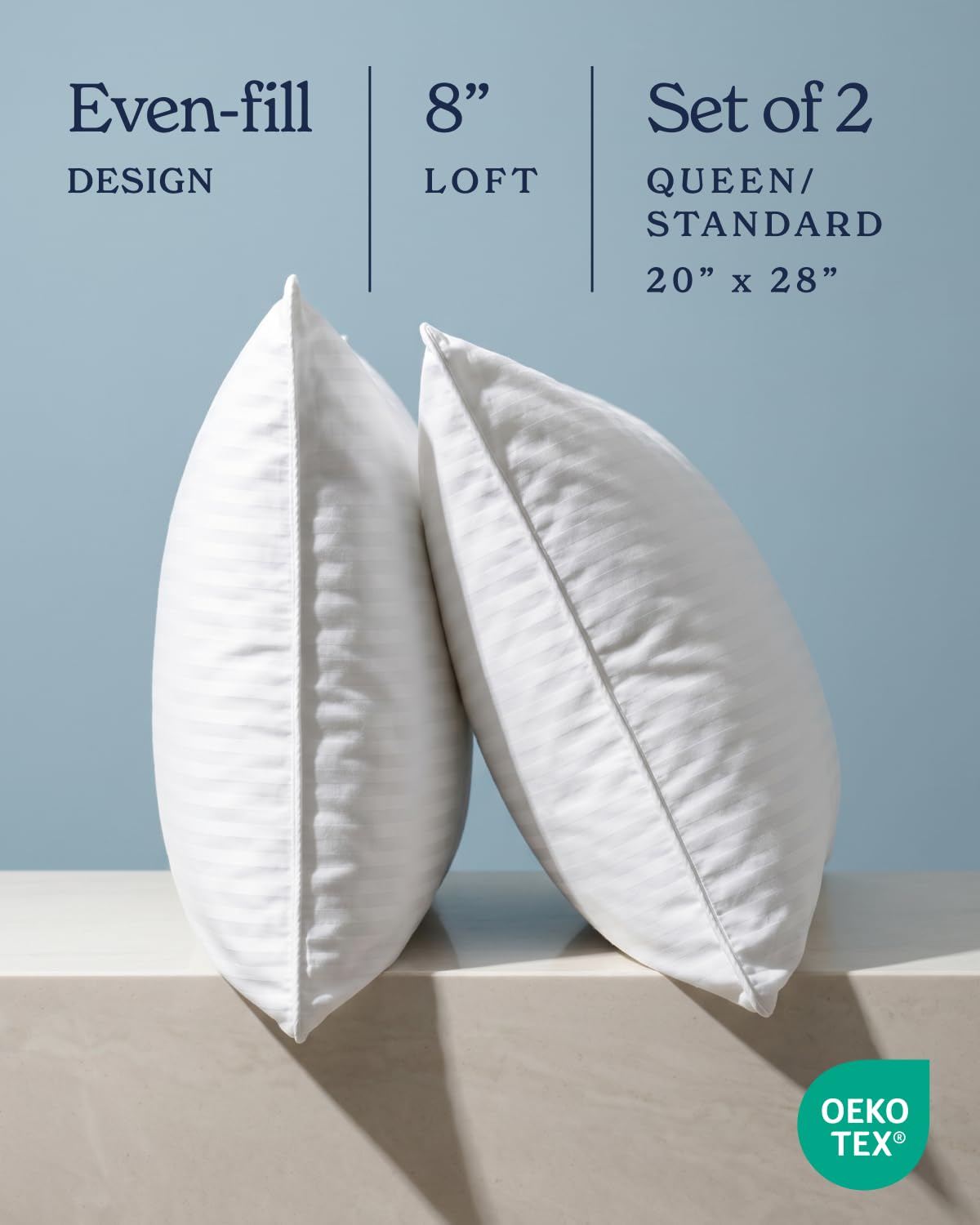 Standard/Queen Size Set of 2 Bed Pillows A2171