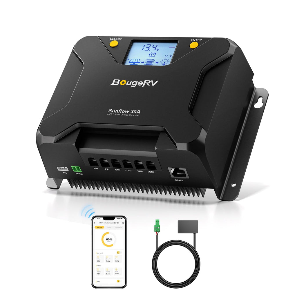 30A MPPT Solar Charge Controller with APP Control K750