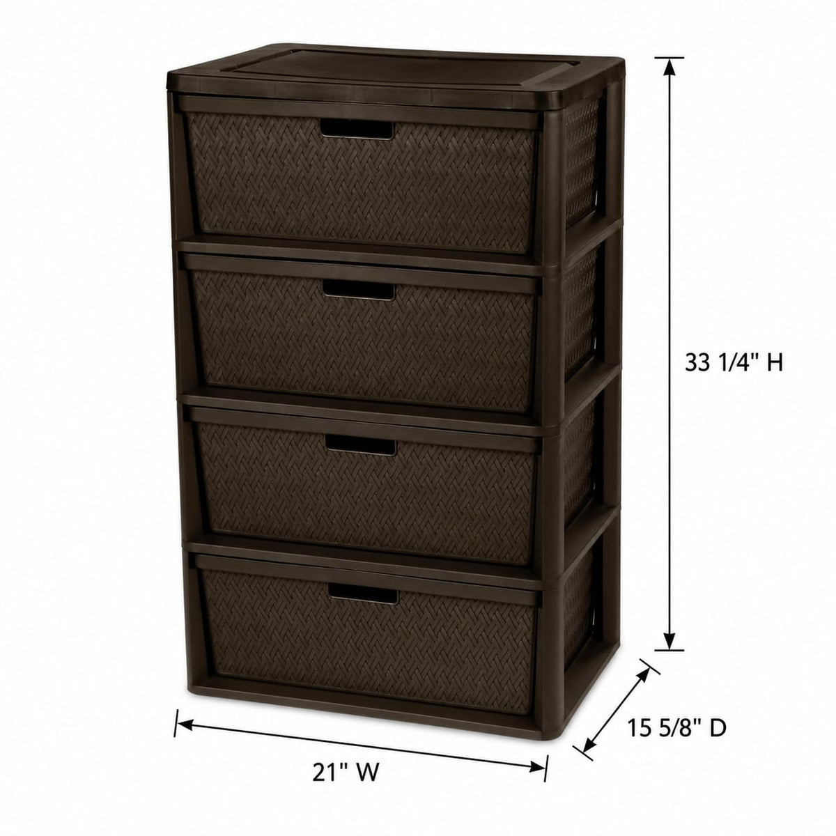 Brown 4 Drawer Plastic Dresser P1368