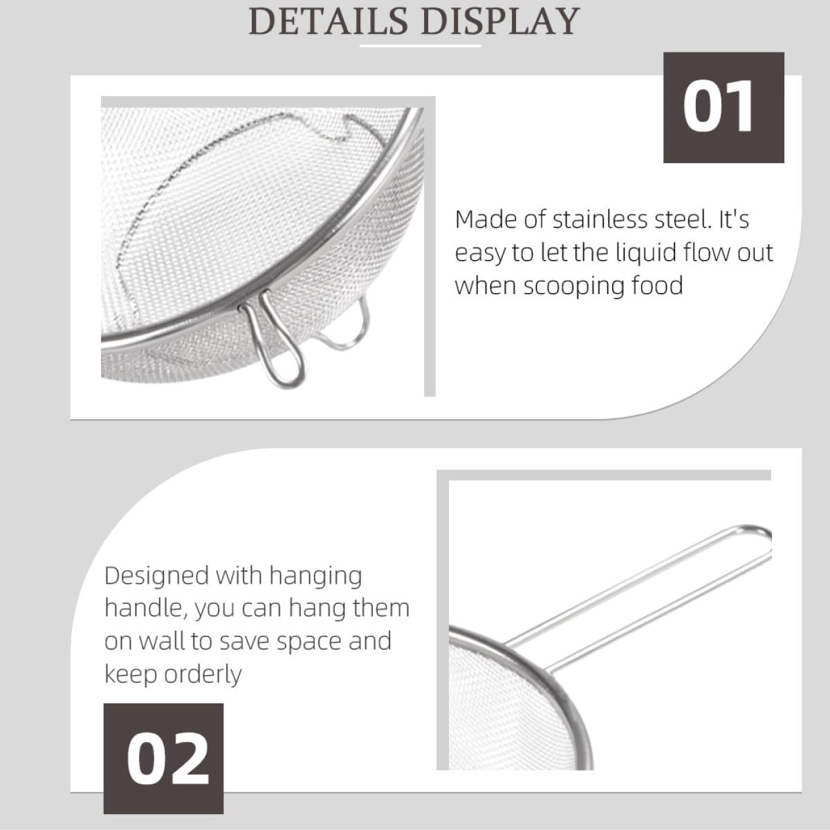 Stainless Steel Fine Mesh Skimmer Spoon M86439