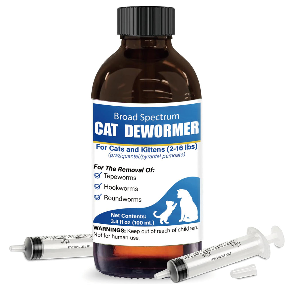 Cat Dewormer Liquid 100 mL with Oral Syringe I78436