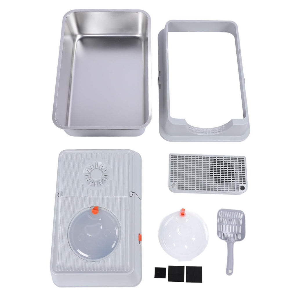 Enclosed Stainless Steel Extra Large Cat Litter Box J412