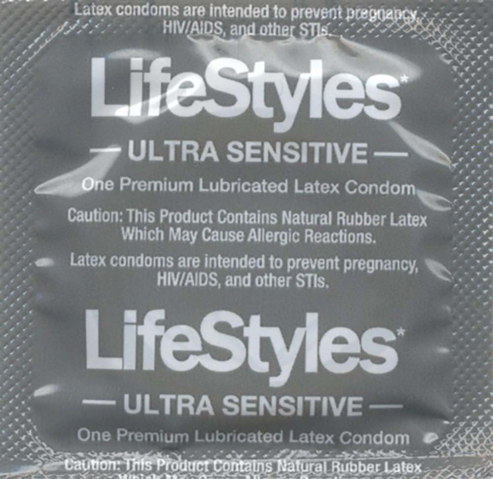 Ultra Sensitive Lubricated Natural Latex Condoms 100 Count E848
