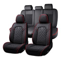 Toyota Tundra Seat Covers Nappa Leather 5 Seats Black Red V688
