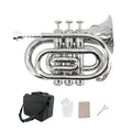 Pocket Trumpet Mini Brass Instrument with 7C Mouthpiece & Case D31268