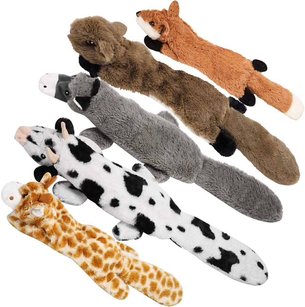 5 PCS Crinkle Plush Dog Squeaky Toys V4533
