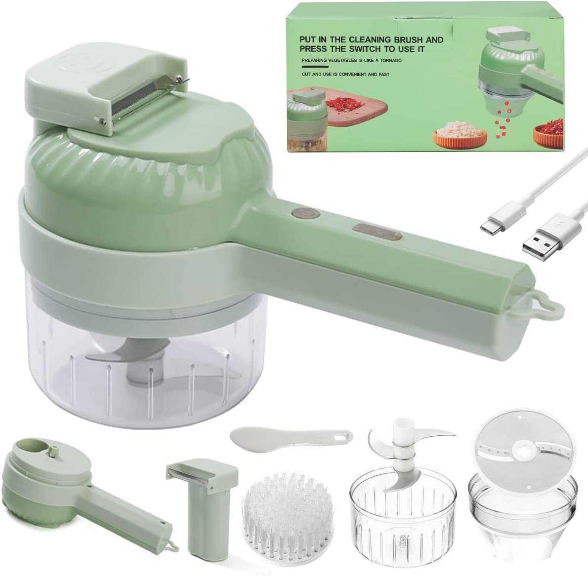 4 in 1 Portable Electric Vegetable Cutter Set O186936