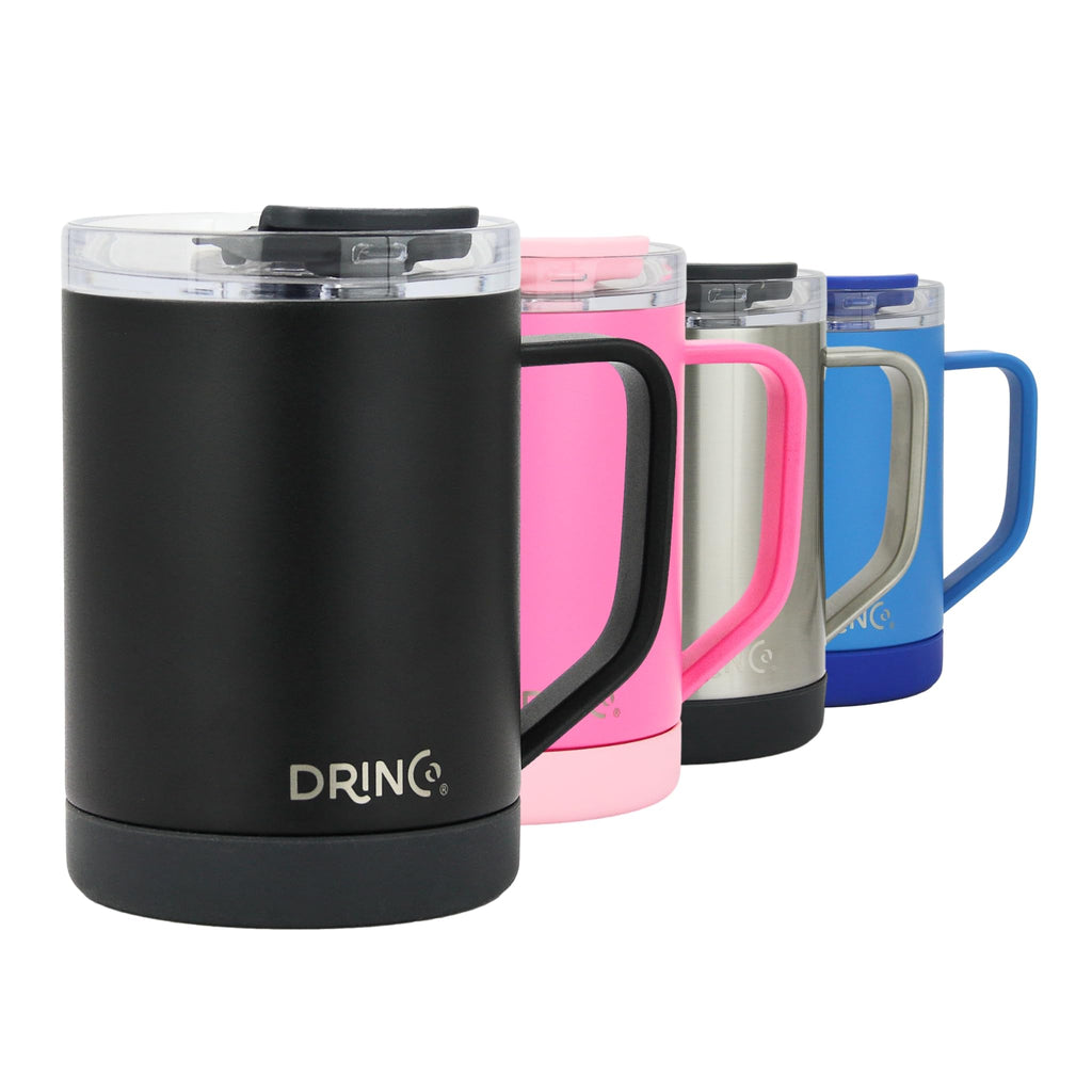 16 oz Black Vacuum Insulated Stainless Steel Travel Mug with Lid J69292