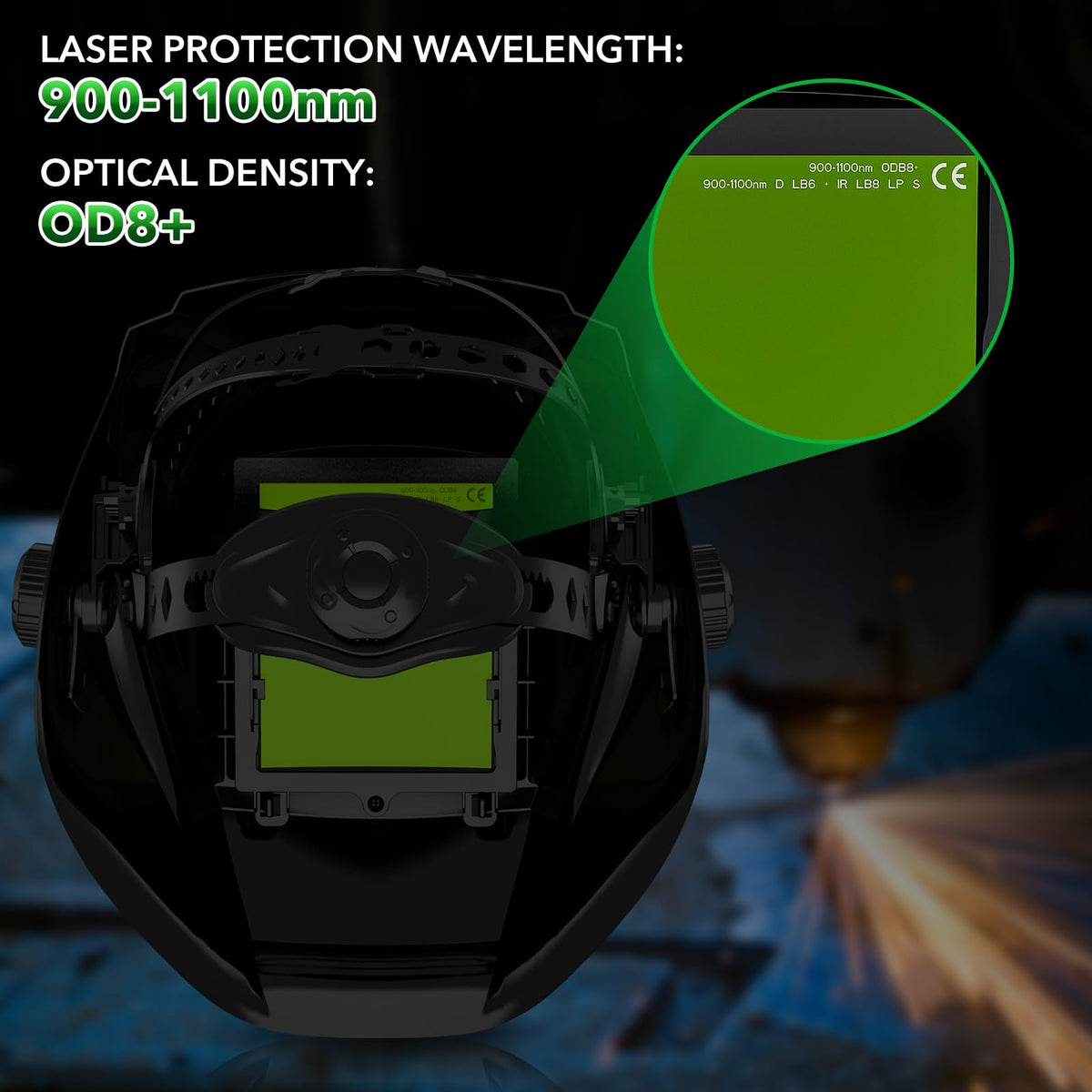 Auto Darkening Welding Helmet OD10+ Large Viewing Protective Mask T25437
